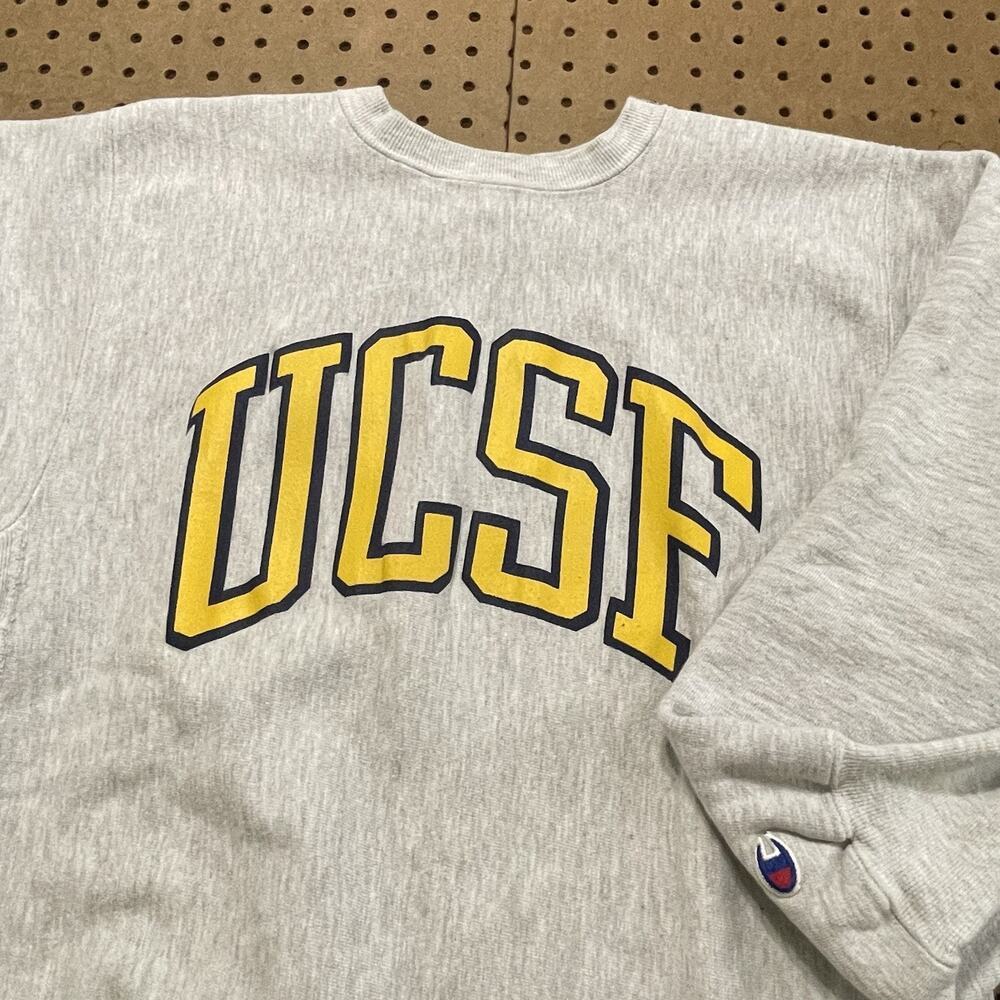 VTG Champion Reverse Weave Sweatshirt Mens Medium Gray UCSF San Francisco 90s - Picture 2 of 7